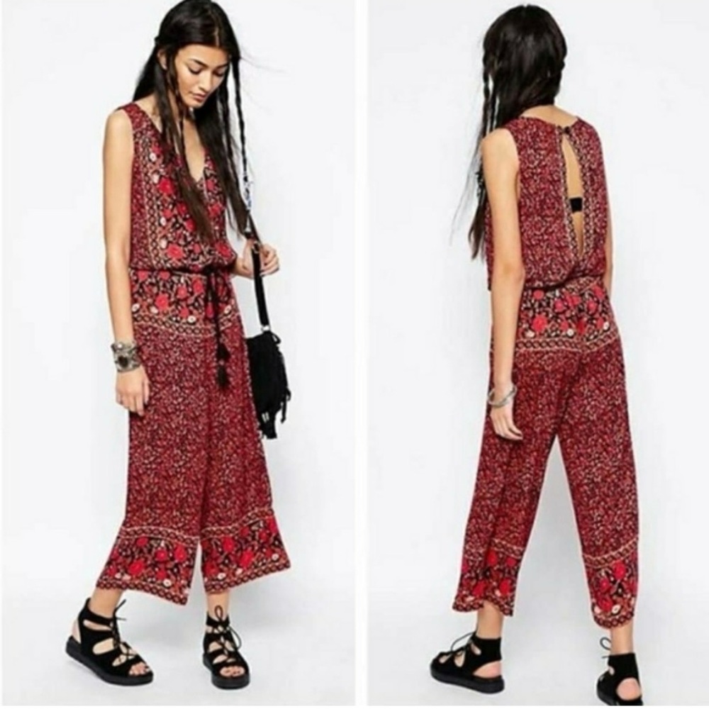 NWOT Free People Floral Romper Jumpsuit